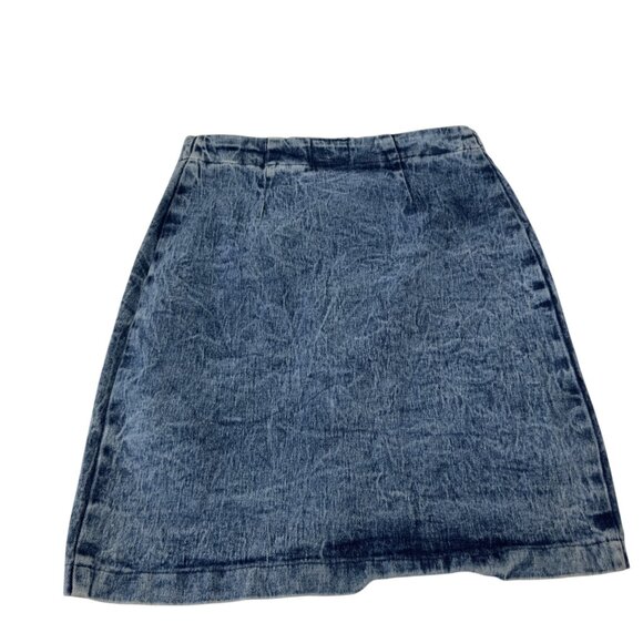 Vintage 80' Konnie o by kayo Acido Wash Denim Mini Skirt Front Zipper SZ 11/12 - Picture 10 of 11